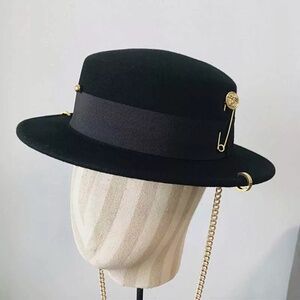 Brand new !  hat with a chain black fall winter